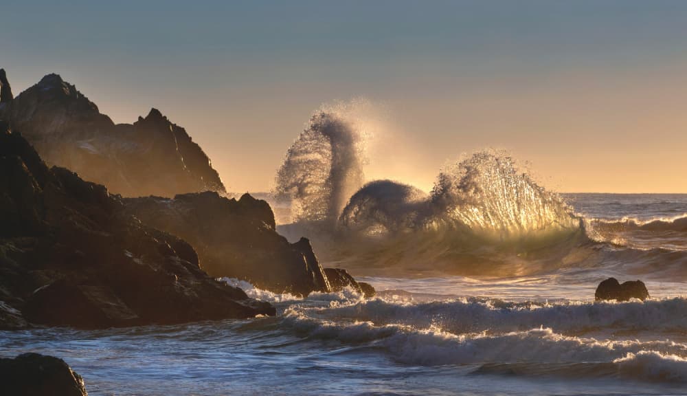 Crashing Golden Waves by Emanuel Papamanolis — canvas wall art