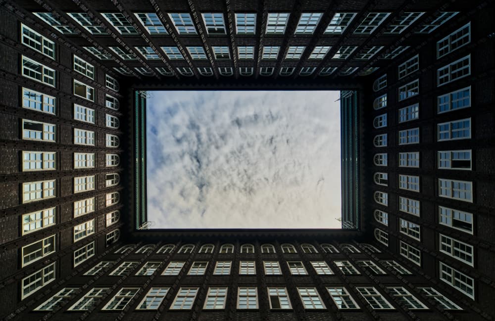 Upward Urban Geometry by Michael Echteld — canvas wall art