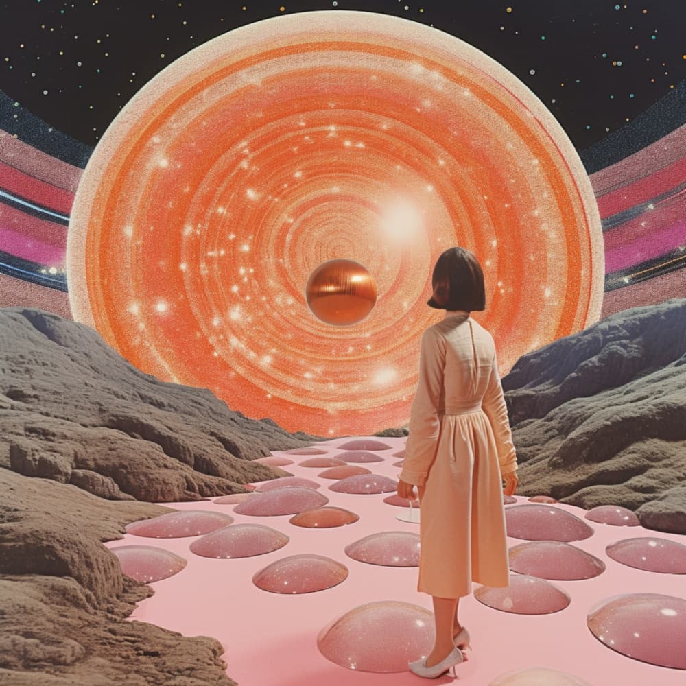 Gazing at the Orange Planet by Samantha Hearn — canvas wall art