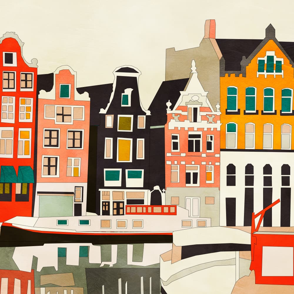 Amsterdam, Netherlands Houses 3 by Ana Rut Bre — canvas wall art