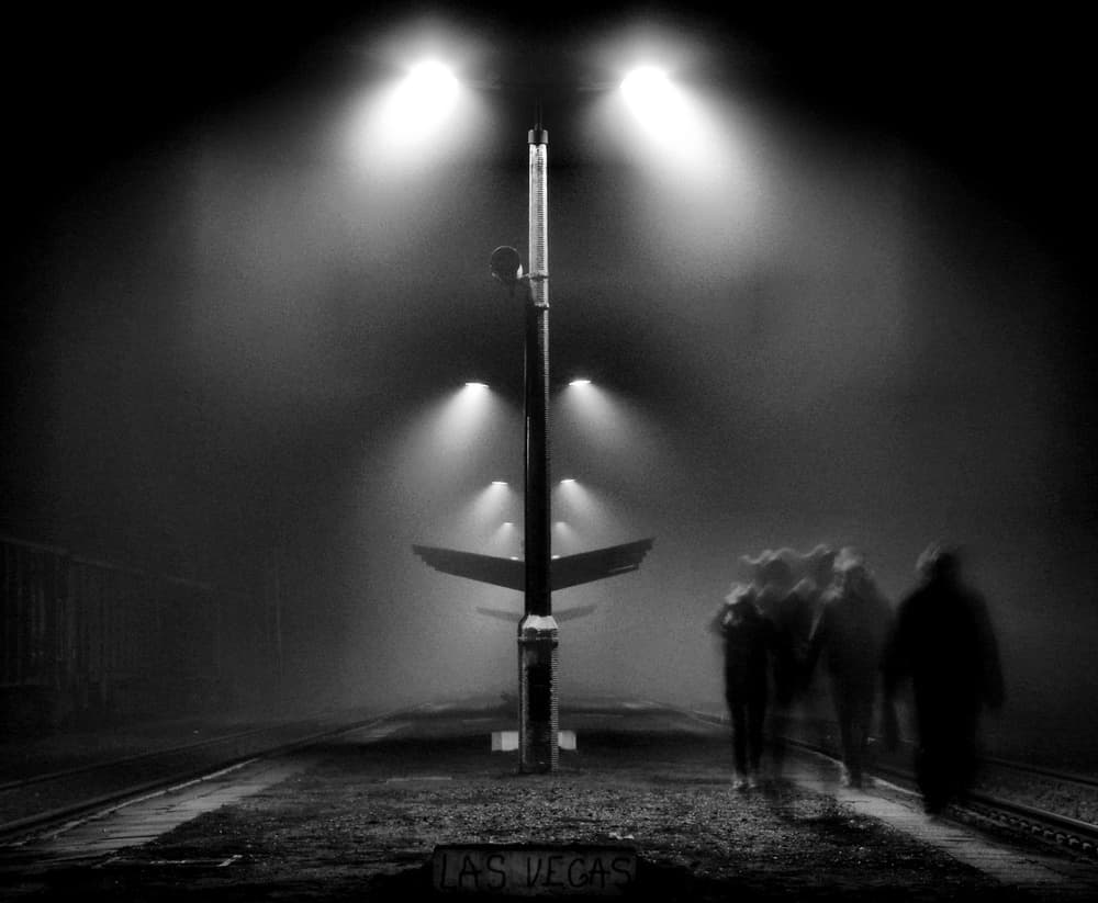 Foggy Las Vegas Journey by Wojciech Pokora — canvas wall art