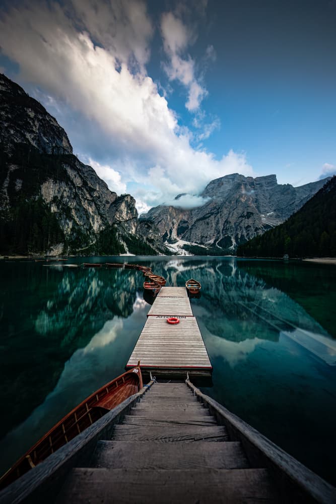 Mountain Lake Reflection by Marco Tagliarino — canvas wall art