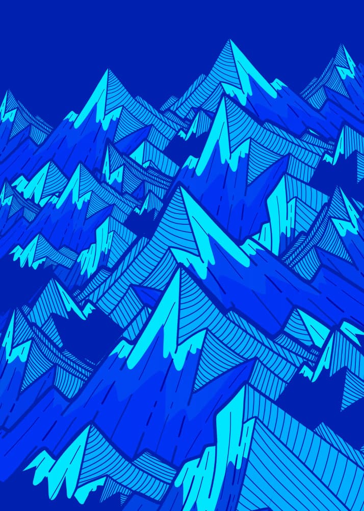 Blue Geometric Peaks by Stephen Wade — canvas wall art
