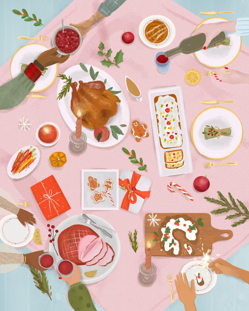 Xmas Brunch by Petra Lizde — canvas wall art