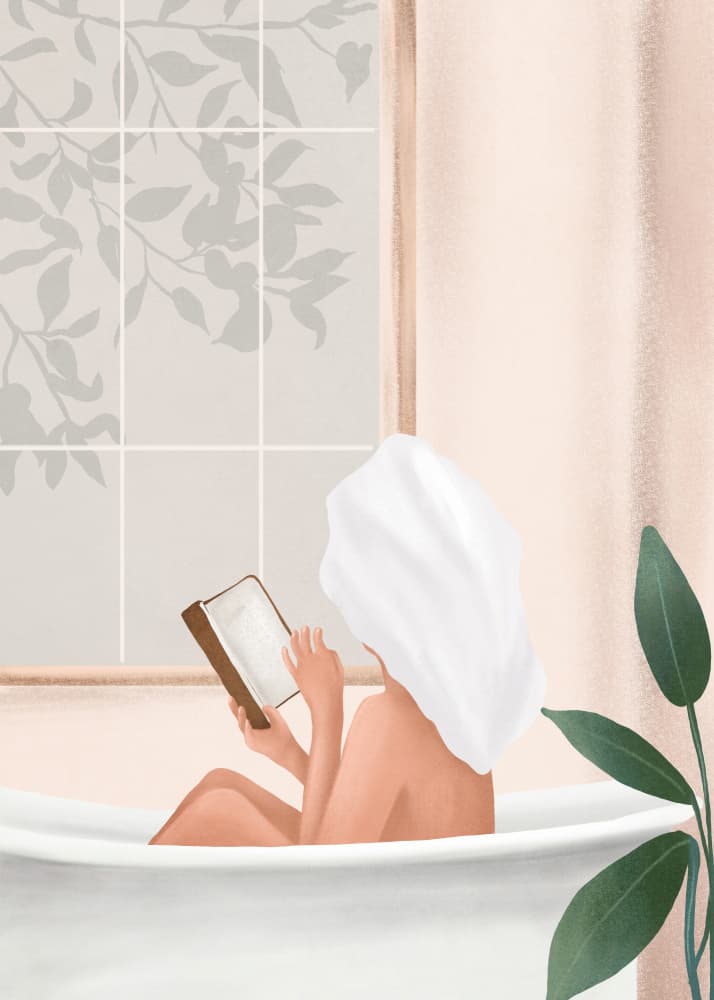 Relaxing Bath Read by Flow Line — canvas wall art