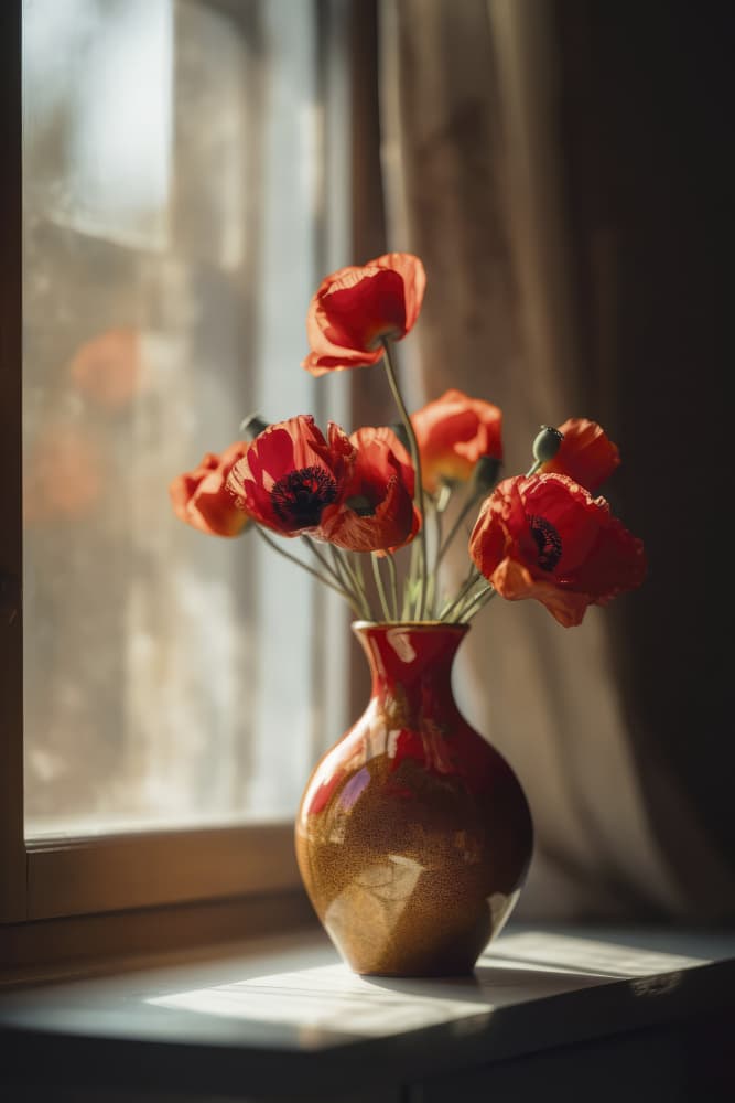 Warm Poppy Glow by Treechild — canvas wall art
