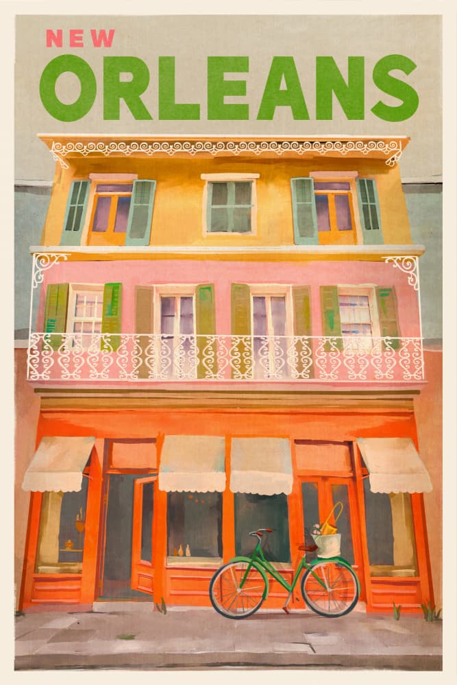 New Orleans Louisiana Vintage Travel Poster by The Whiskey Ginger — canvas wall art