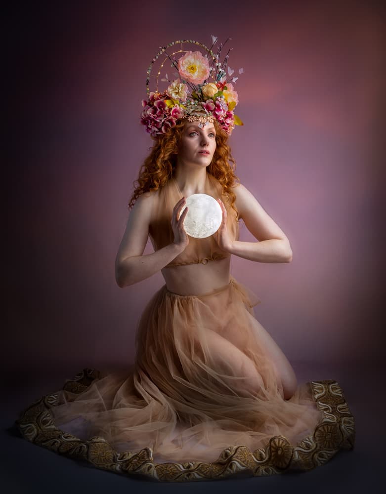 Ethereal Moon Goddess by Luc Stalmans — canvas wall art