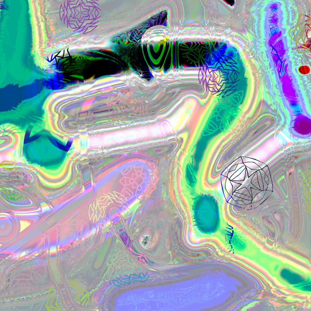 Vibrant Holographic Flow by Vivian Kim — canvas wall art