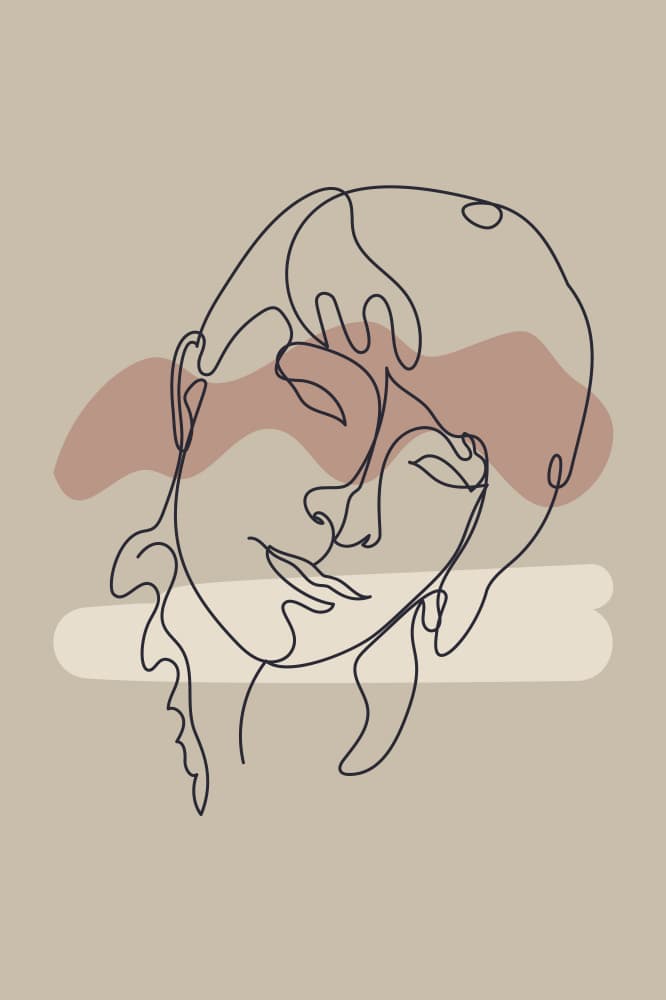 Abstract Line Portrait by Anna Rose — canvas wall art