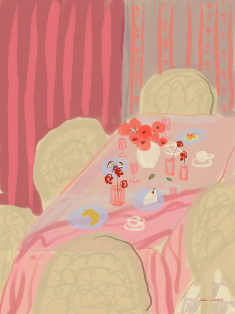 Rosé Table by Katharina Puritscher — canvas wall art