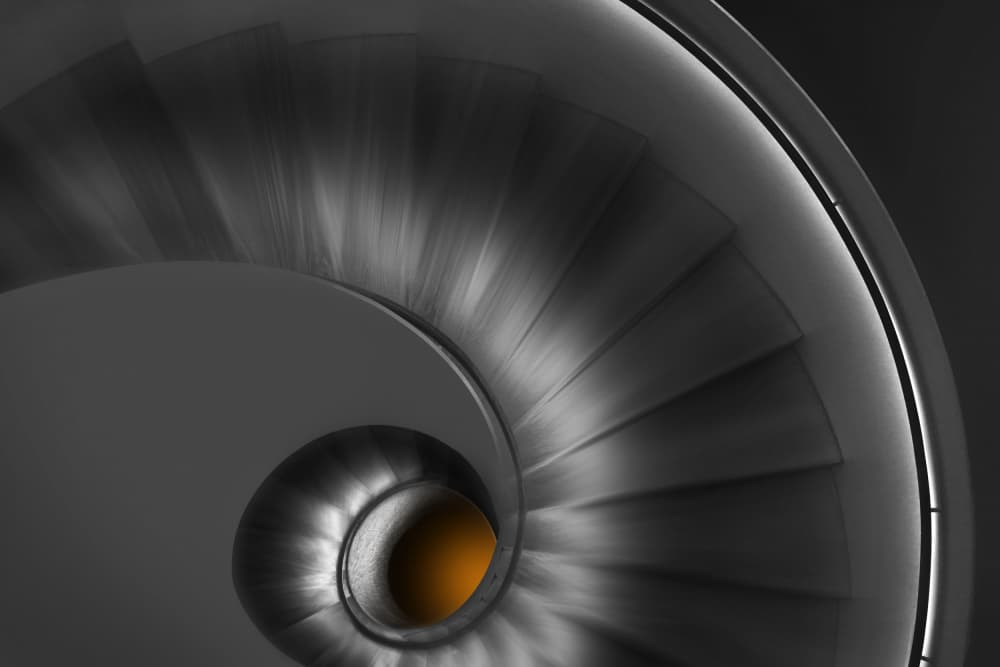 Dynamic Spiral Descent by Hans-Wolfgang Hawerkamp — canvas wall art