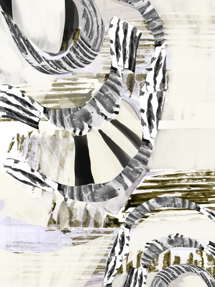 Abstract Striped Forms by cartissi — canvas wall art