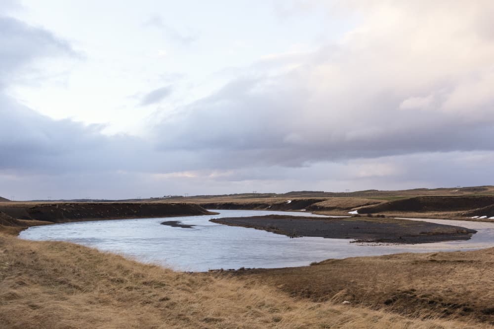 Winding River Landscape by Lynann Colligan — canvas wall art