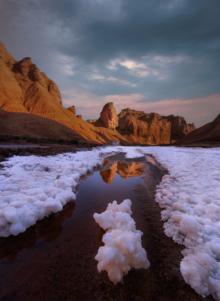 Canyon Salt Stream Reflection by YANGYING — canvas wall art