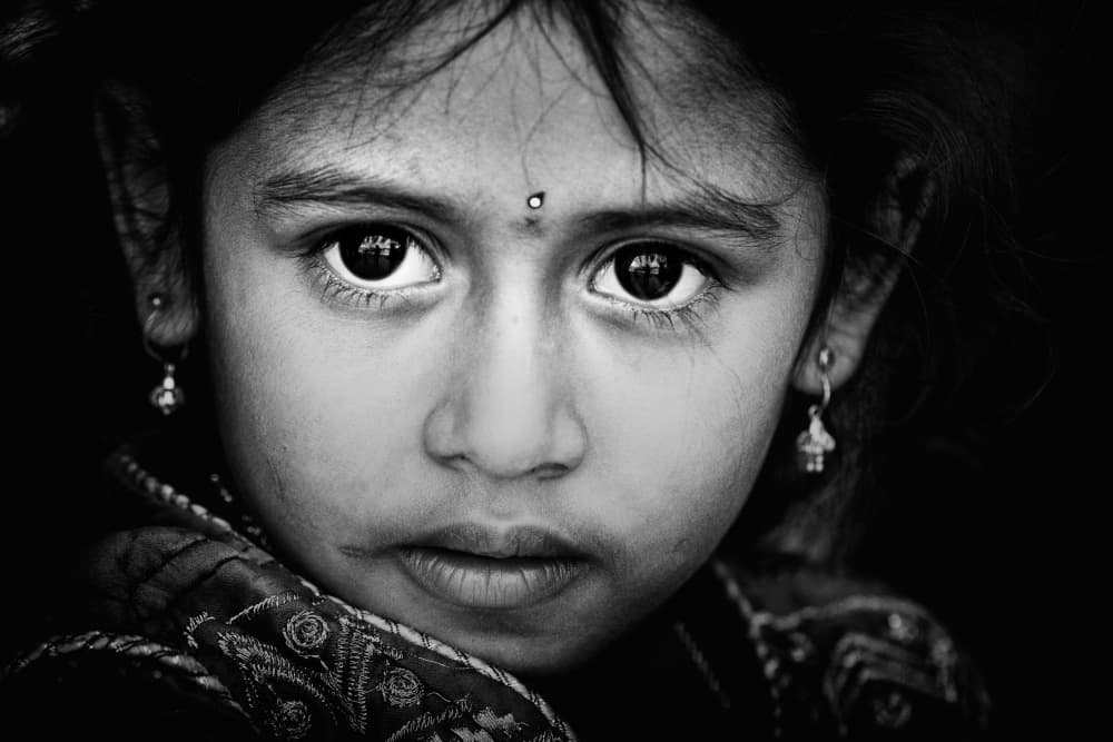 Indian Child's Gaze by Giovanni Cavalli — canvas wall art