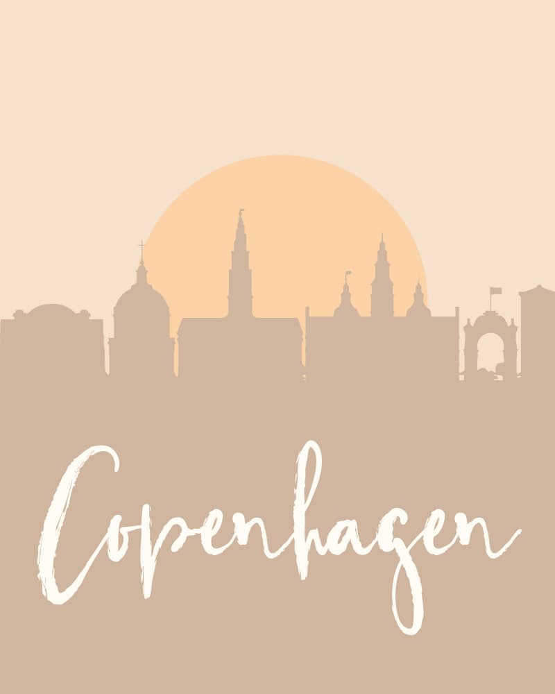 Copenhagen Silhouette Sunset by Emiliano Deificus — canvas wall art