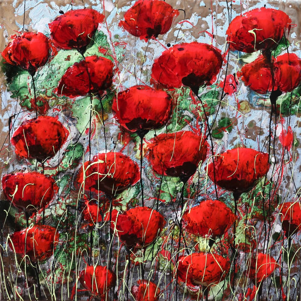 Vibrant Red Poppies by Donatella Marraoni — canvas wall art