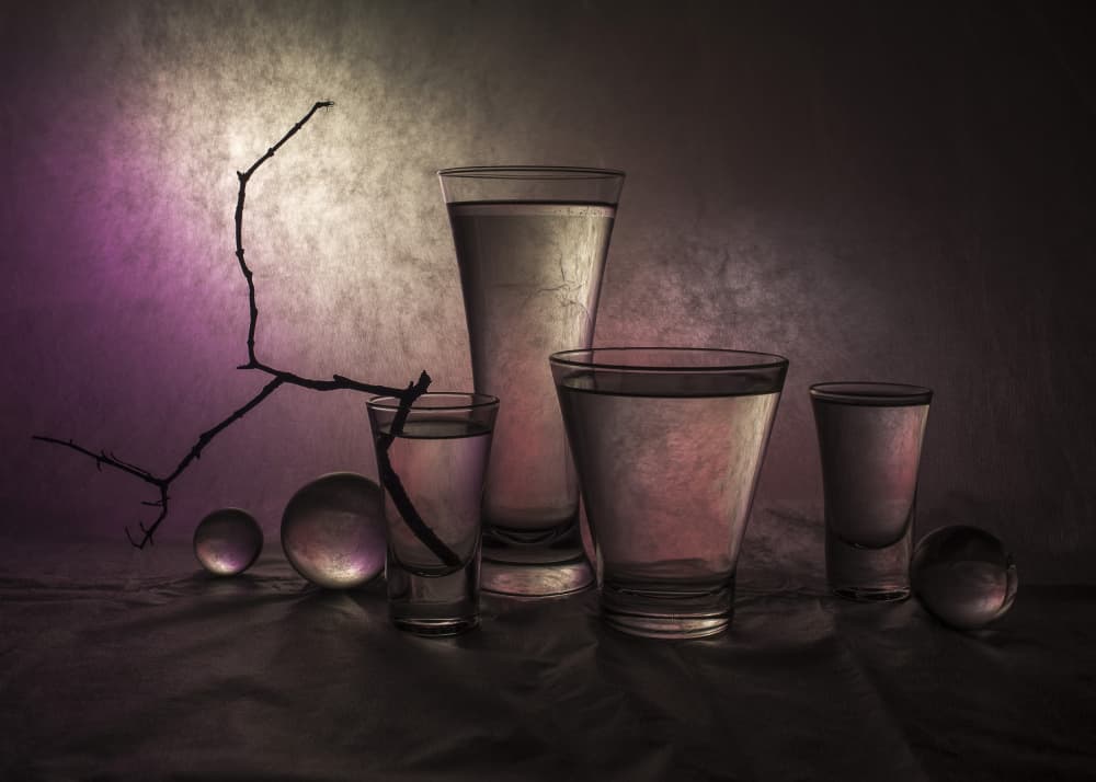 Quiet Glass Still Life by Evgeniy Popov — canvas wall art