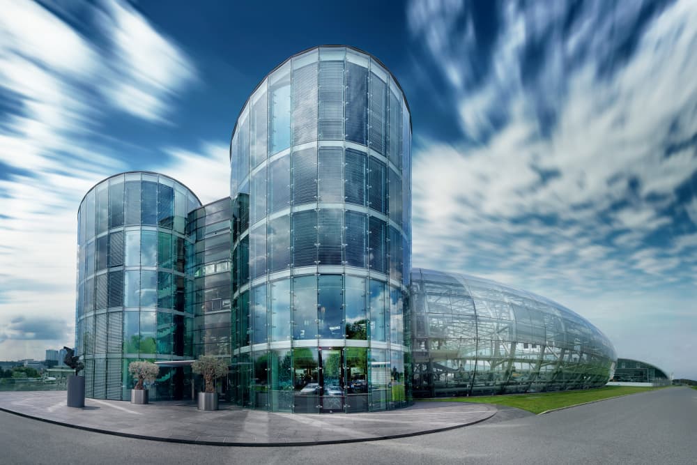 Curved Glass Architecture by Marcel Egger — canvas wall art