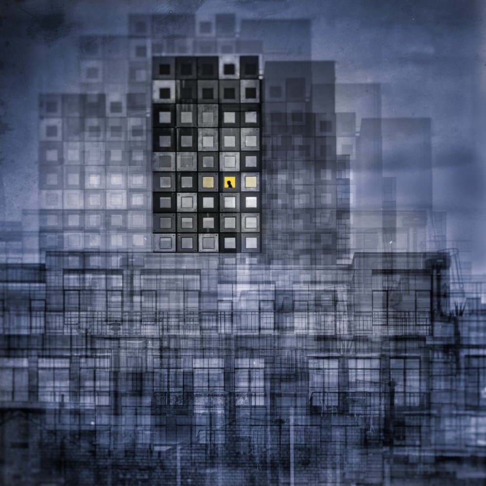 Urban Window Silhouette by Peter Hammer — canvas wall art