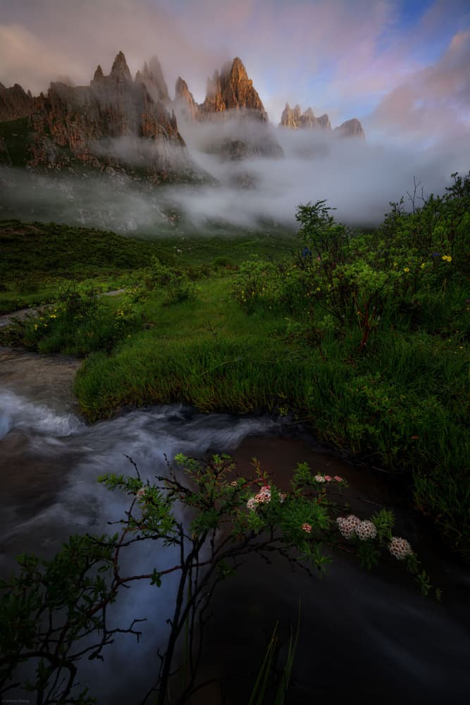 Misty Mountain Stream by Johnny Zhang — canvas wall art