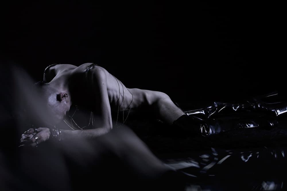 Dark Wired Figure by mario lotzin / uwe friessner — canvas wall art