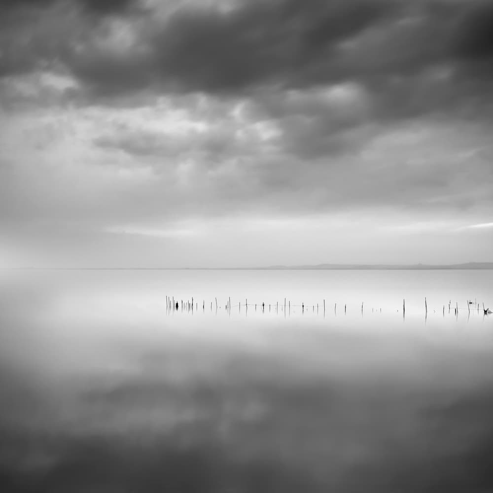 Moody Water Posts by George Digalakis — canvas wall art