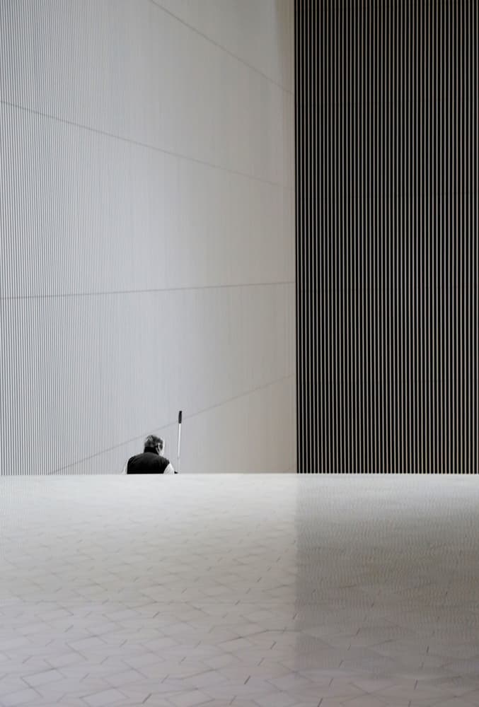 Lone Figure Modern Space by Anna Niemiec — canvas wall art