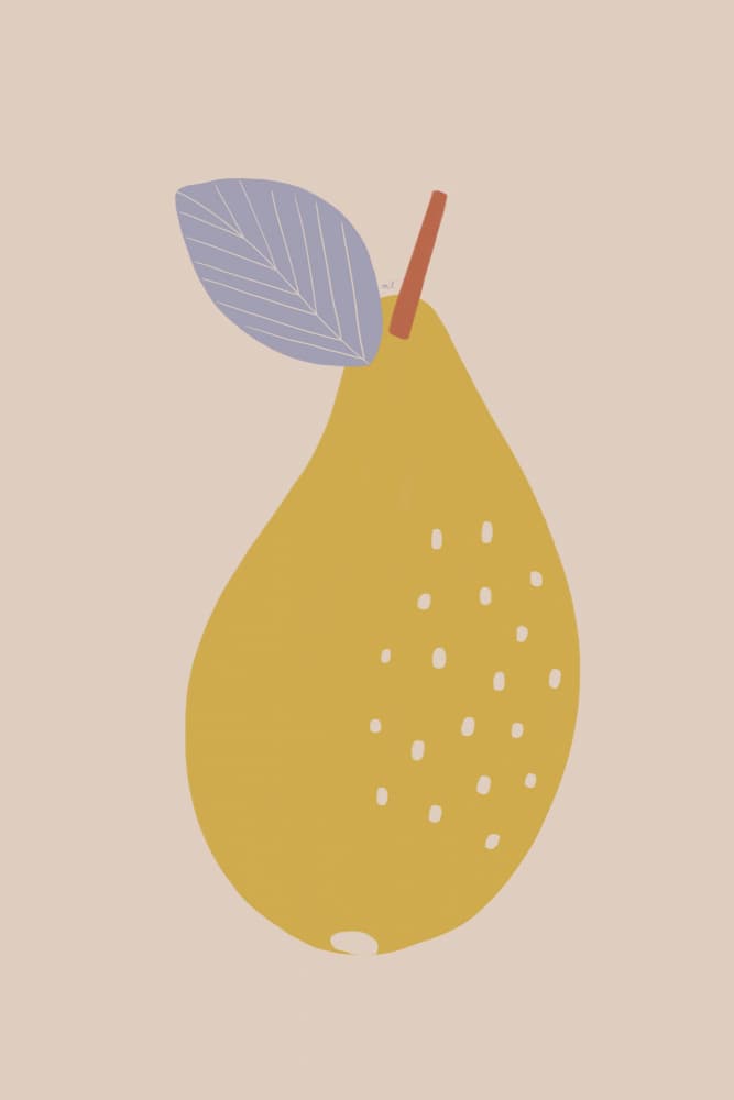 Simple Yellow Pear by Menina Lisboa — canvas wall art