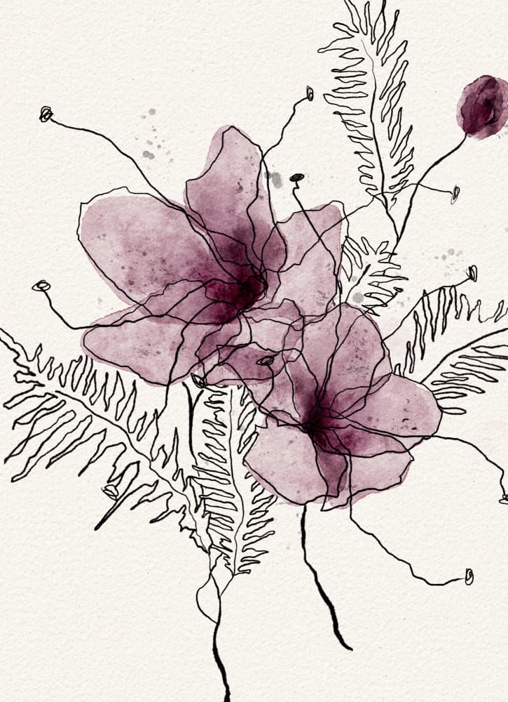 Delicate Botanical Outline by Ankie Kooi — canvas wall art