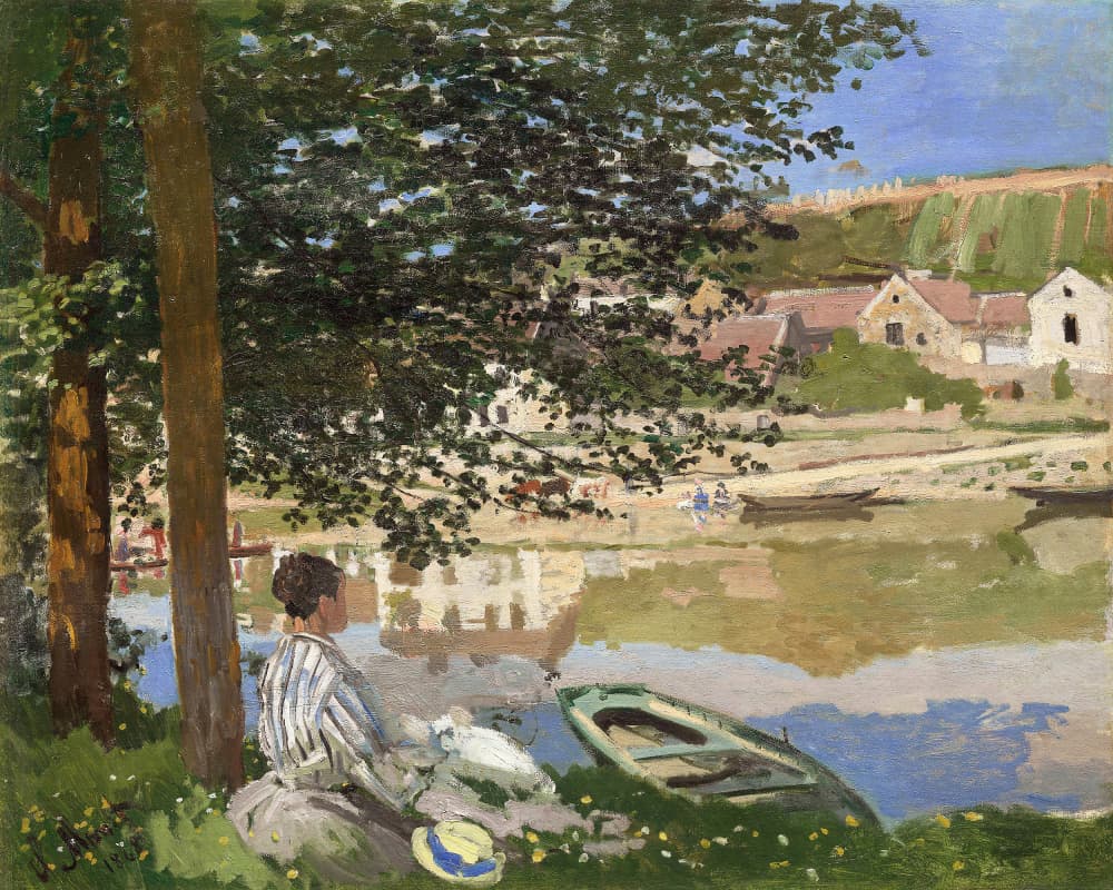On the Bank of the Seine, Bennecourt (1868) By Claude Monet by Claude Monet — canvas wall art