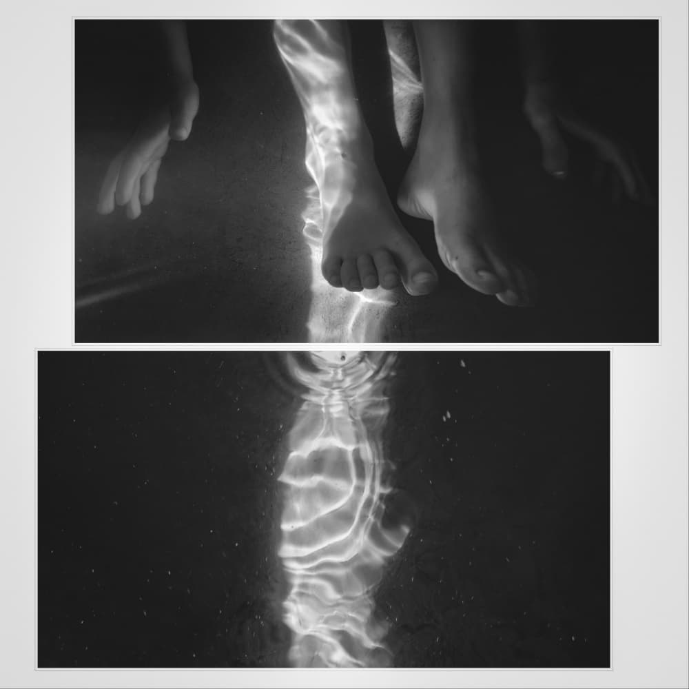 Feet in Rippling Light by Delphine Margau — canvas wall art