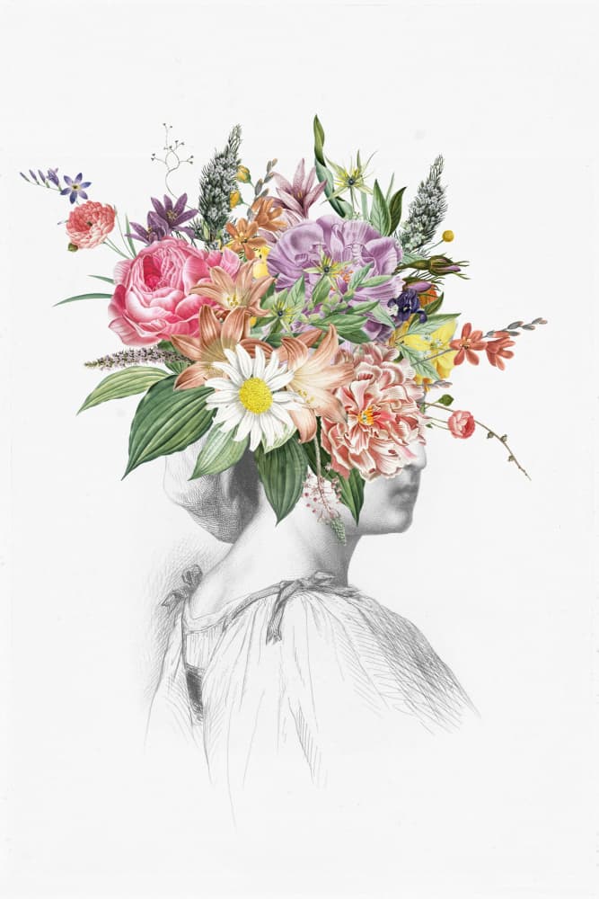 Enchanting Floral Profile by Marja van den Hurk — canvas wall art