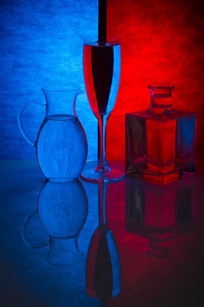 Red Blue Glass Reflection by Brig Barkow — canvas wall art