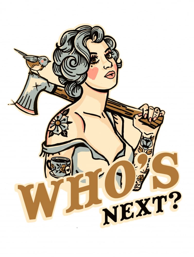 Who's Next Badass Tattoo Pin Up by The Whiskey Ginger — canvas wall art