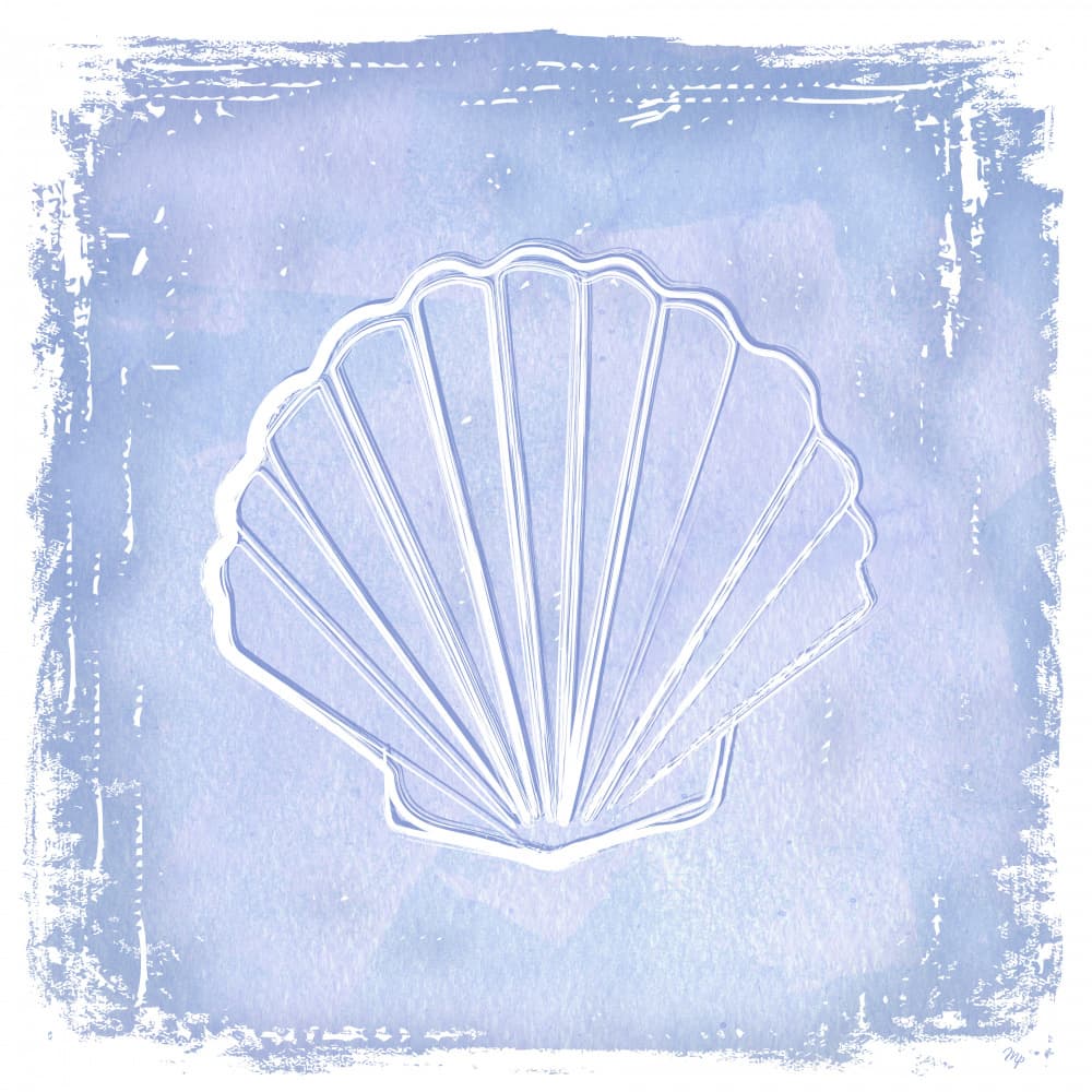 Ethereal Blue Scallop Shell by Martina — canvas wall art