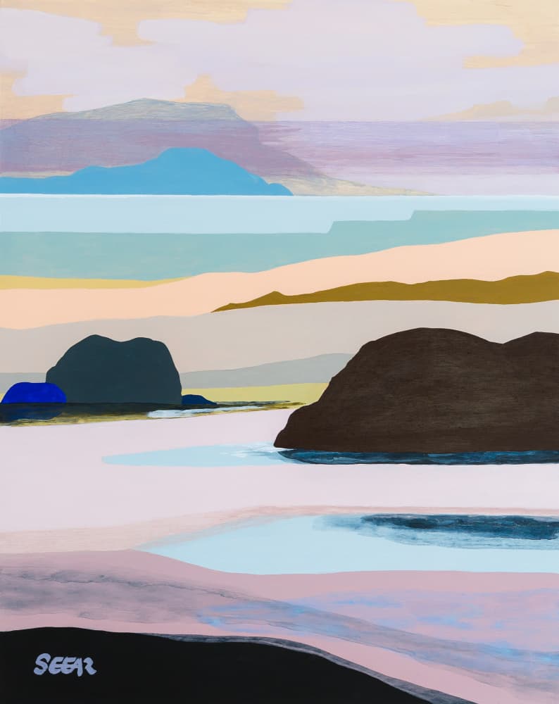 Pastel Coastal Rocks by Angela Seear — canvas wall art