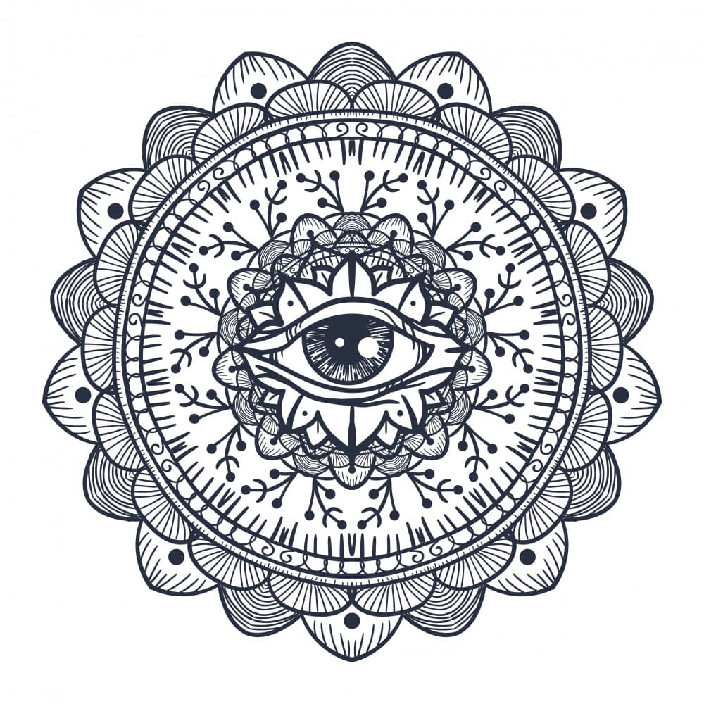 All Seeing Eye Mandala by Marika Barsrsind — canvas wall art