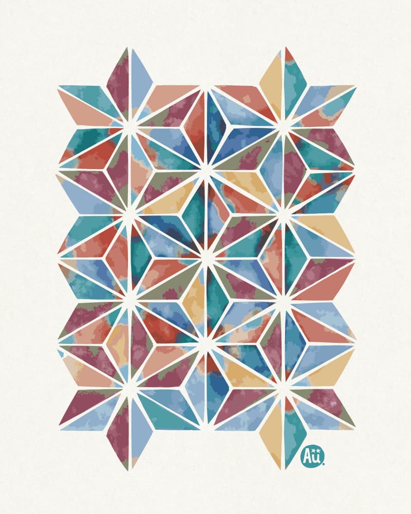 Colorful Geometric Stars by Aia Ueno — canvas wall art