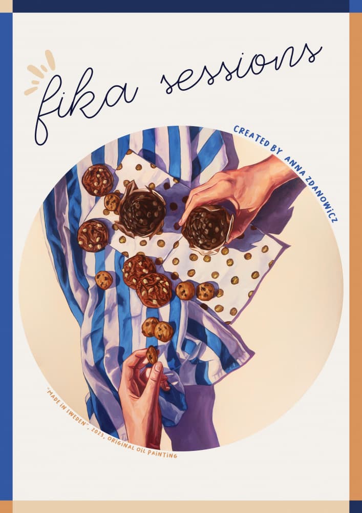 Cozy Fika Cookies by Anna Zdanowicz — canvas wall art