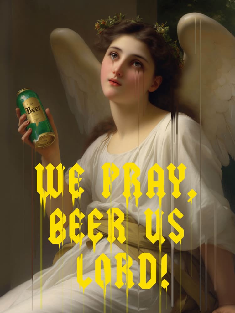 We Pray Beer Us Lord by Dikhotomy — canvas wall art