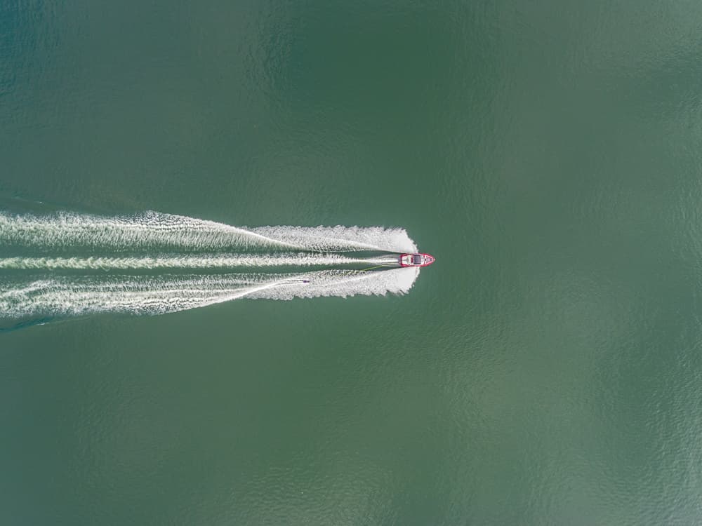 Speedboat on Green Water by Kobayashi Tetsurou — canvas wall art