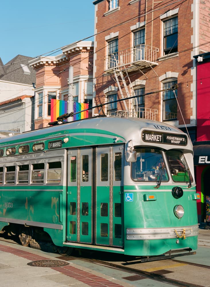 San Francisco Streetcar Rainbow by Bethany Young — canvas wall art