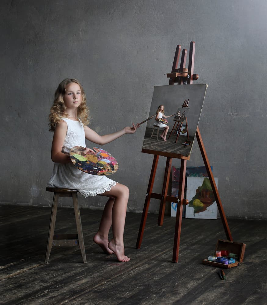 Young Artist's Self Portrait by Victoria Glinka — canvas wall art