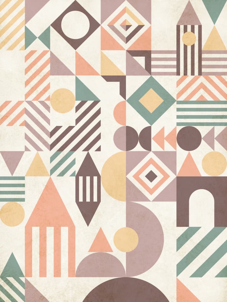 Playful Geometric Blocks by Angelo Cerantola — canvas wall art