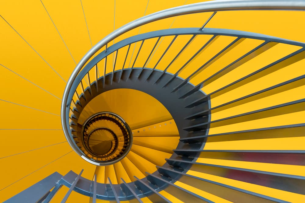 Yellow Spiral Stairs by Greetje van Son — canvas wall art
