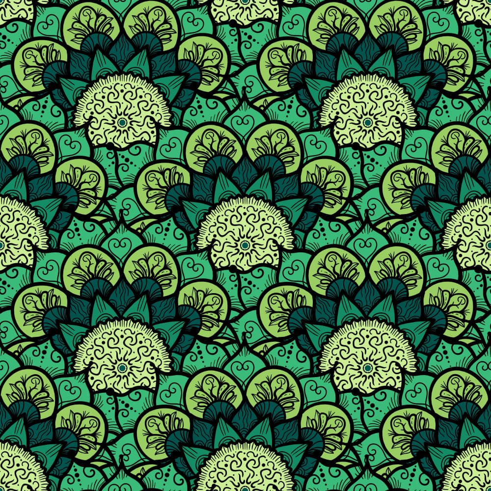 Vibrant Green Mandalas by Marika Barsrsind — canvas wall art