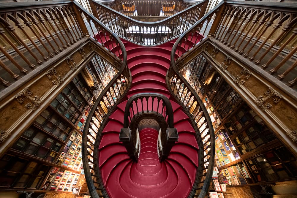 Winding Library Staircase by Louise Wolbers — canvas wall art
