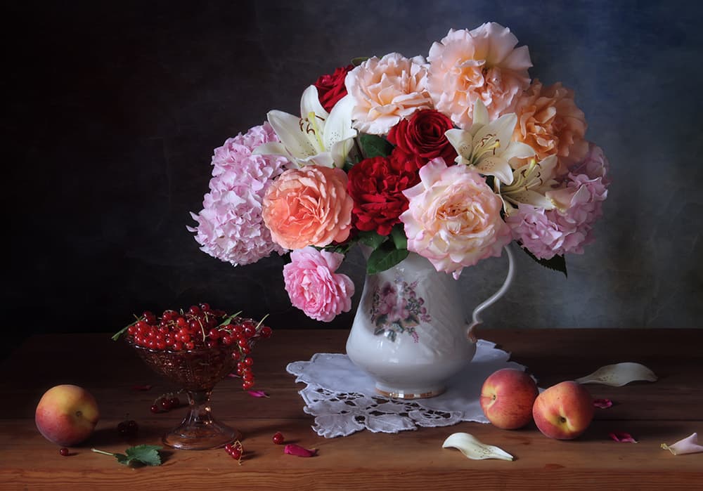 Lush Floral Still Life by Tatyana Skorokhod — canvas wall art